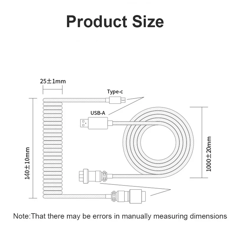Coiled USB-C & USB Cable for Mechanical Keyboards 2 Coiled USB-C & USB Cable for Mechanical Keyboards - Image 2
