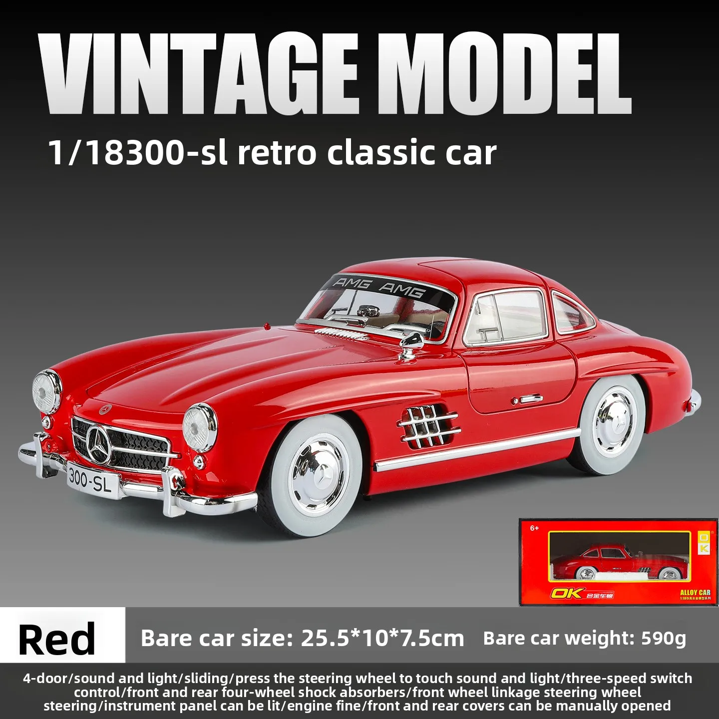 1:18 Mercedes-Benz 300SL Diecast Model 6 1:18 Mercedes-Benz 300SL Diecast Model - Image 6