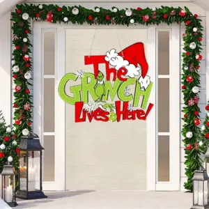 Festive Wooden Christmas Door Decor