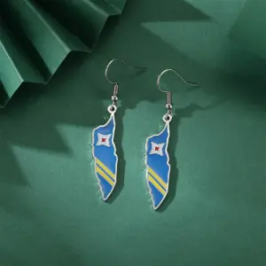 Stainless Steel Aruba Map Earrings 9 Se4a4a0fce7d44c128596e69834c31827T