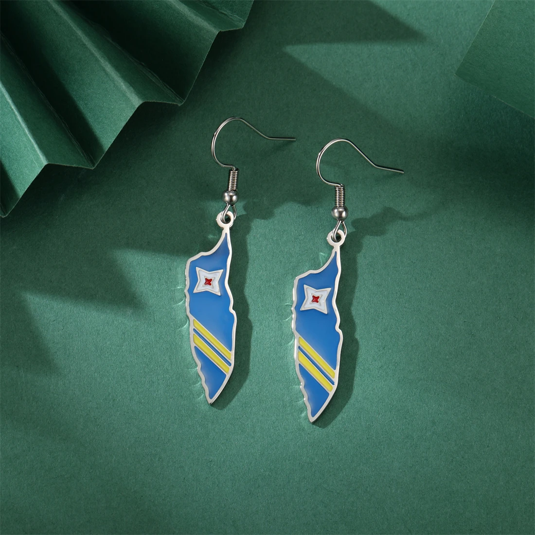 Stainless Steel Aruba Map Earrings 3 Stainless Steel Aruba Map Earrings - Image 3