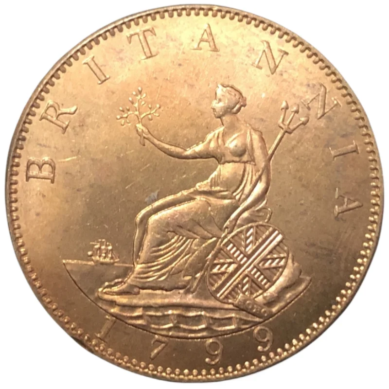 Vintage 1799 Half Penny Copper Replica Coin 1 Vintage 1799 Half Penny Copper Replica Coin