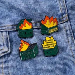 Humorous "It's Fine" Enamel Pin Set 7 Se5a3644b0fc2482d85031c438d63dcd7A