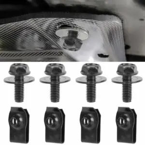Black Steel Automotive Fastener Set with U-Clips 11 Se5b8ade692e94c31a787ef312f178f04p