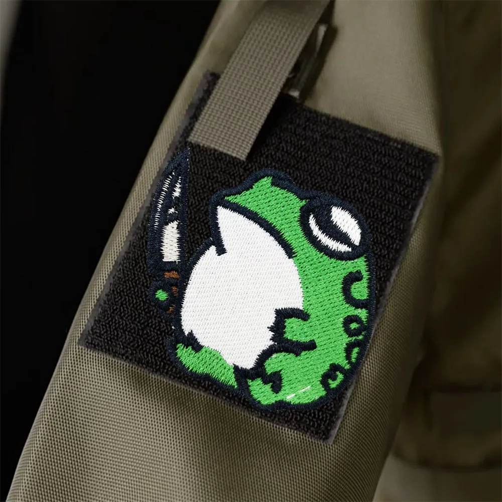 Creative Cartoon Frog Patch with Hook-and-Loop 5 Creative Cartoon Frog Patch with Hook-and-Loop - Image 5