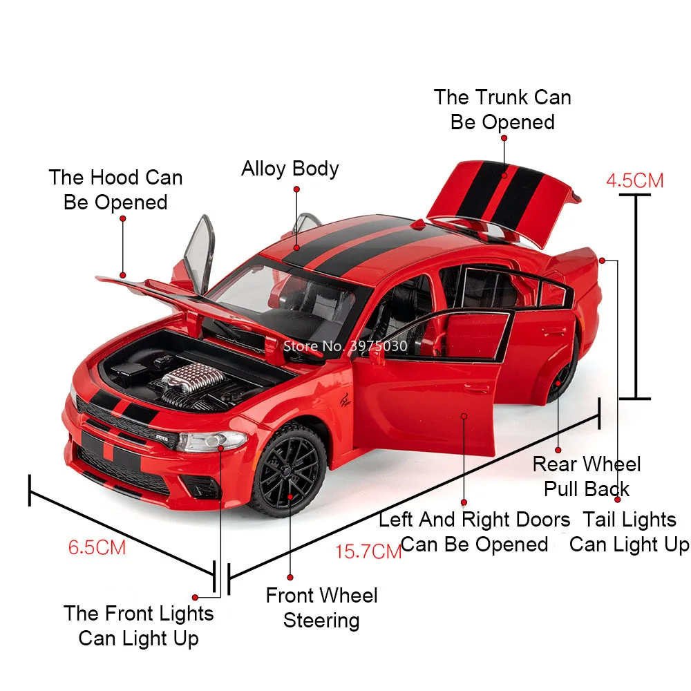 Diecast 1:32 Dodge Charger Model with Lights 2 Diecast 1:32 Dodge Charger Model with Lights - Image 2