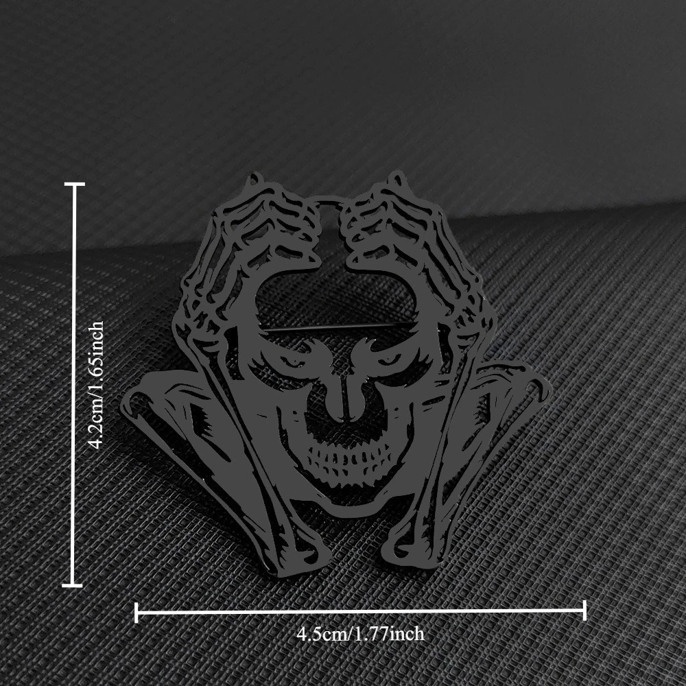 Dark Skeleton Metal Brooch for Gothic Fashion 2 Dark Skeleton Metal Brooch for Gothic Fashion - Image 2