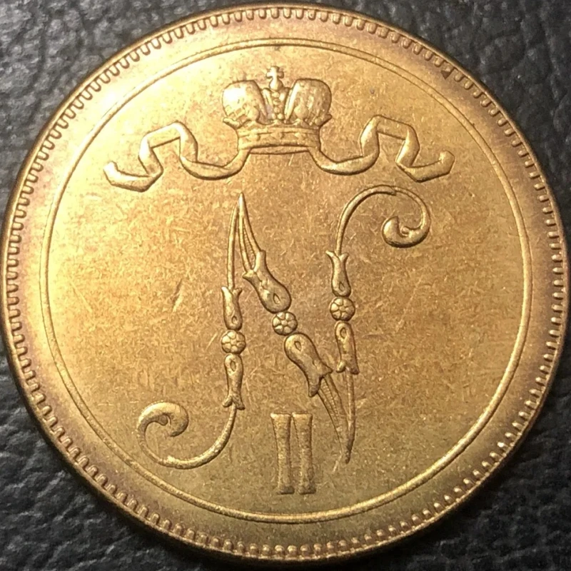 Vintage 1898 Finland 10 Pennia Copper Coin 2 Vintage 1898 Finland 10 Pennia Copper Coin - Image 2