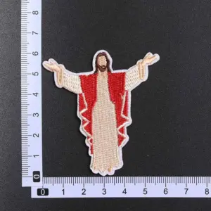 Flowers Christian Jesus Embroidered Iron-On Patch 18 Se6ed344fa45c43d5945c576640d9ae03W