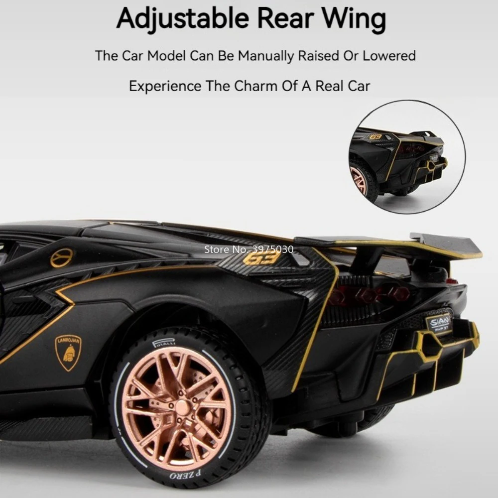 Lamborghini Sian 1:24 Diecast Model in Yellow 4 Lamborghini Sian 1:24 Diecast Model in Yellow - Image 4