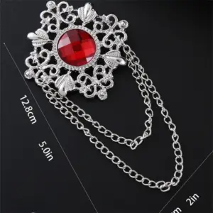 Vintage Alloy Brooch with Carved Gemstones 8 Se7343bde92fb4c5cb2d04a8cb31c61fck