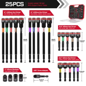 25PCS Magnetic Nut Driver Set for DIY and Professionals 13 Se77100b170544d97bb66c983bd7d8e754