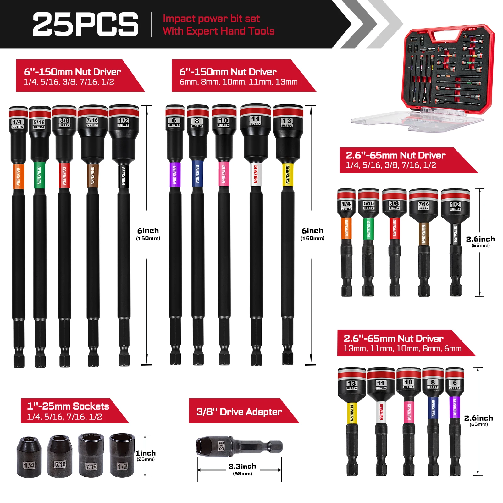 25PCS Magnetic Nut Driver Set for DIY and Professionals 7 25PCS Magnetic Nut Driver Set for DIY and Professionals - Image 7