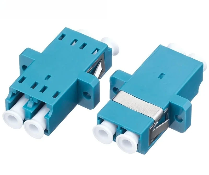 Blue LC-LC Duplex Fiber Optic Flange Adapter 3 Blue LC-LC Duplex Fiber Optic Flange Adapter - Image 3