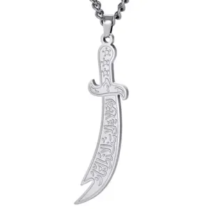 Stainless Steel Islamic Pendant Necklace Gold/Silver 15 Se7e9546cec504be483e93df2b06dfcefV