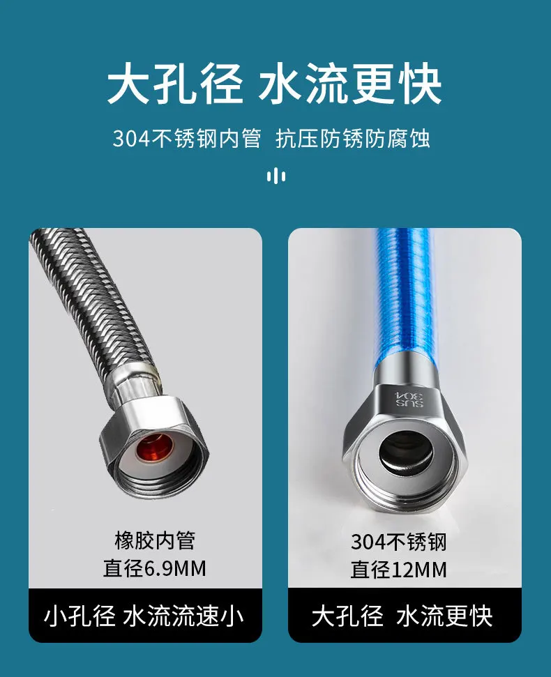 Durable 304 Stainless Steel Shower Hose, Adjustable Length 5 Durable 304 Stainless Steel Shower Hose, Adjustable Length - Image 5