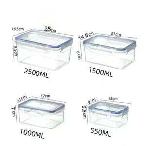 Rectangular Plastic Storage Set with Airtight Lids 13 Se857af9972c34273a4e5de3d9f15411bM
