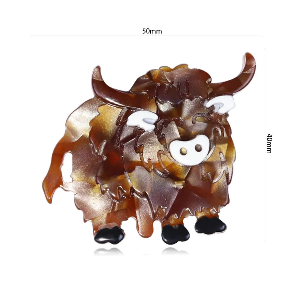Acrylic Yak Brooch 4x5cm Rustic Charm 2 Acrylic Yak Brooch 4x5cm Rustic Charm - Image 2