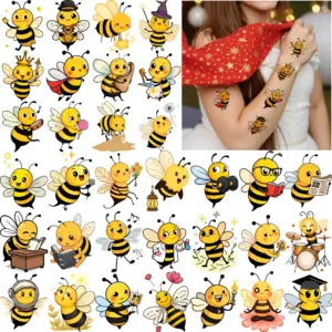 Vibrant Cartoon Bee Waterproof Temporary Tattoos 8 Se86046bcad8349199126f6fc17a289d8g
