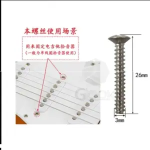 Silver Electric Guitar Pickup Screws, Set of 10 12 Se86f3f924cf542f8a2cb14184a7d3211n