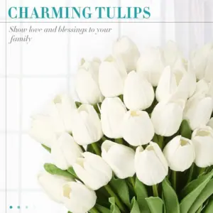 White Artificial Tulip Bouquet for Decor 10 Se917650327ed420892dfc20ffb7cb31f8