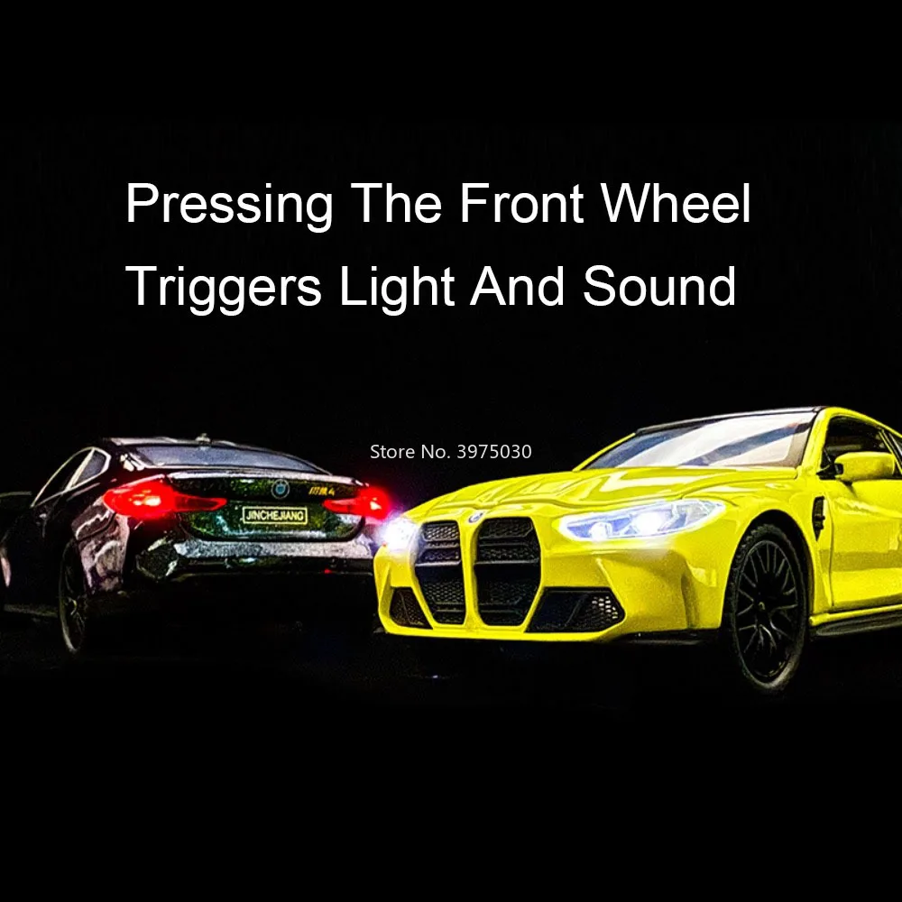 1:32 Scale BMW M4 Diecast Model in Yellow 5 1:32 Scale BMW M4 Diecast Model in Yellow - Image 5