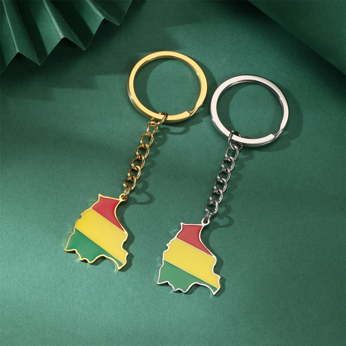 Elegant Stainless Steel Bolivia Map Keychain 4 Elegant Stainless Steel Bolivia Map Keychain - Image 4