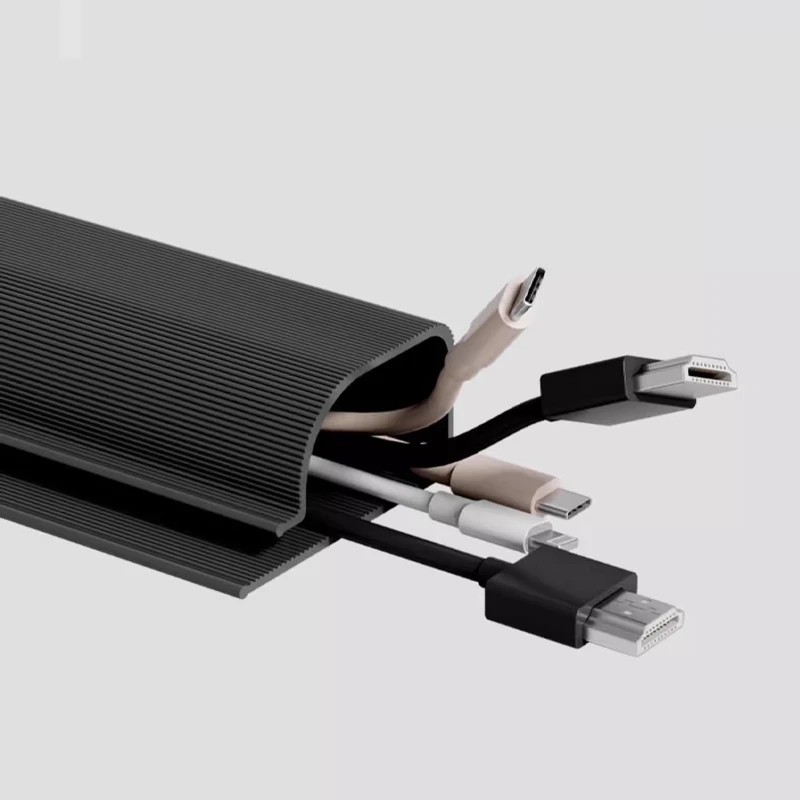 40cm Black PVC Desk Cable Management Tray 3 40cm Black PVC Desk Cable Management Tray - Image 3