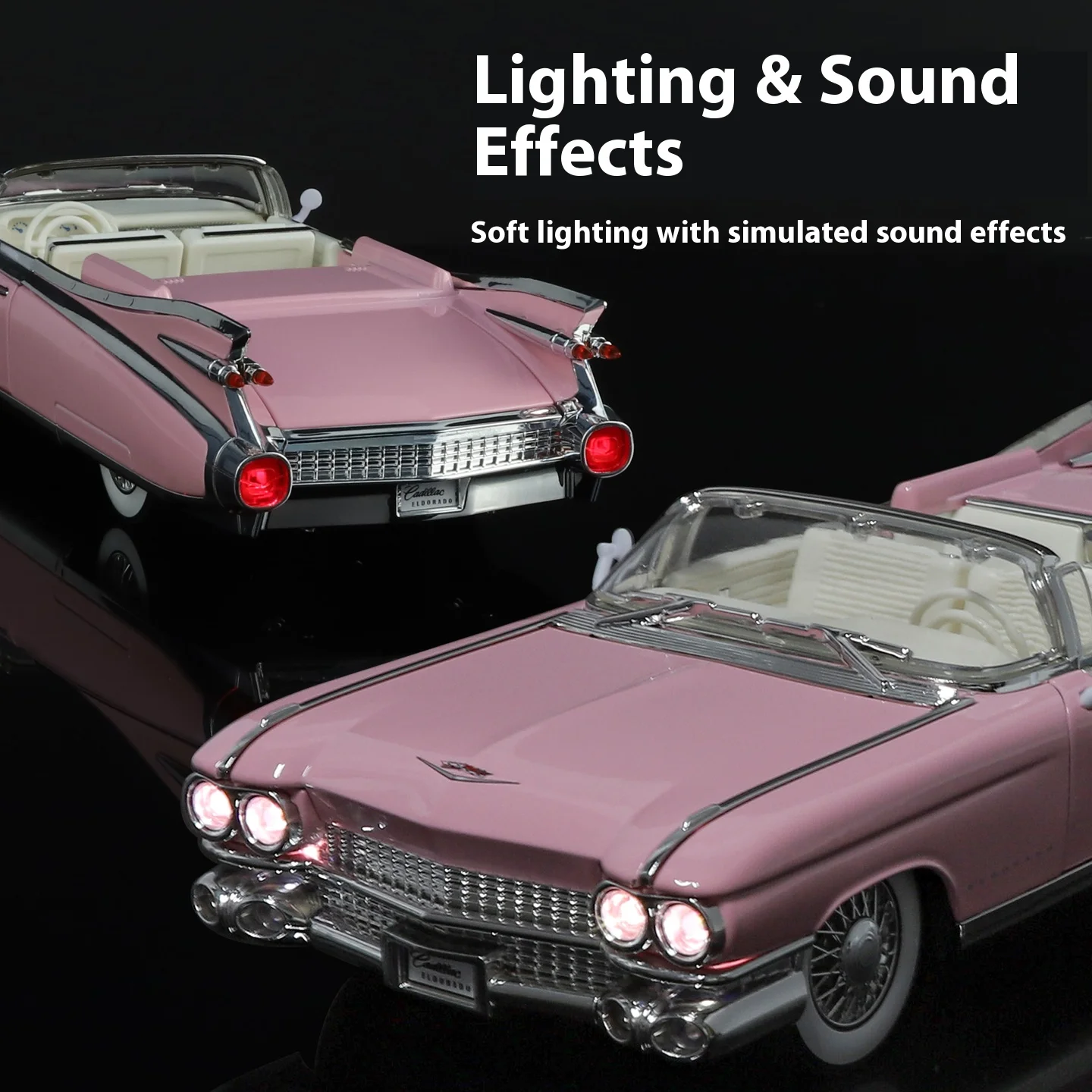 1959 Cadillac Eldorado Diecast Model in Pink 2 1959 Cadillac Eldorado Diecast Model in Pink - Image 2