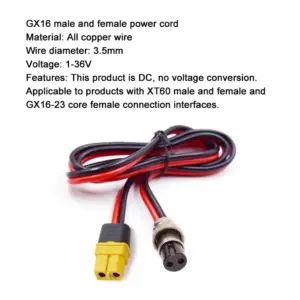 High-Current Power Cable Adapter with XT60 & GX16 Plugs 13 Se9769671af1142d1a144aaba20f16d56l
