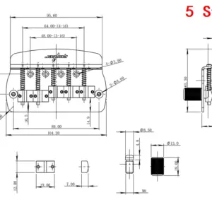Is Fixed Bass Bridge GB1007/GB1028 for 4/5-String Bass 14 Se991c6b3390549b69db9a9b48280c70bD