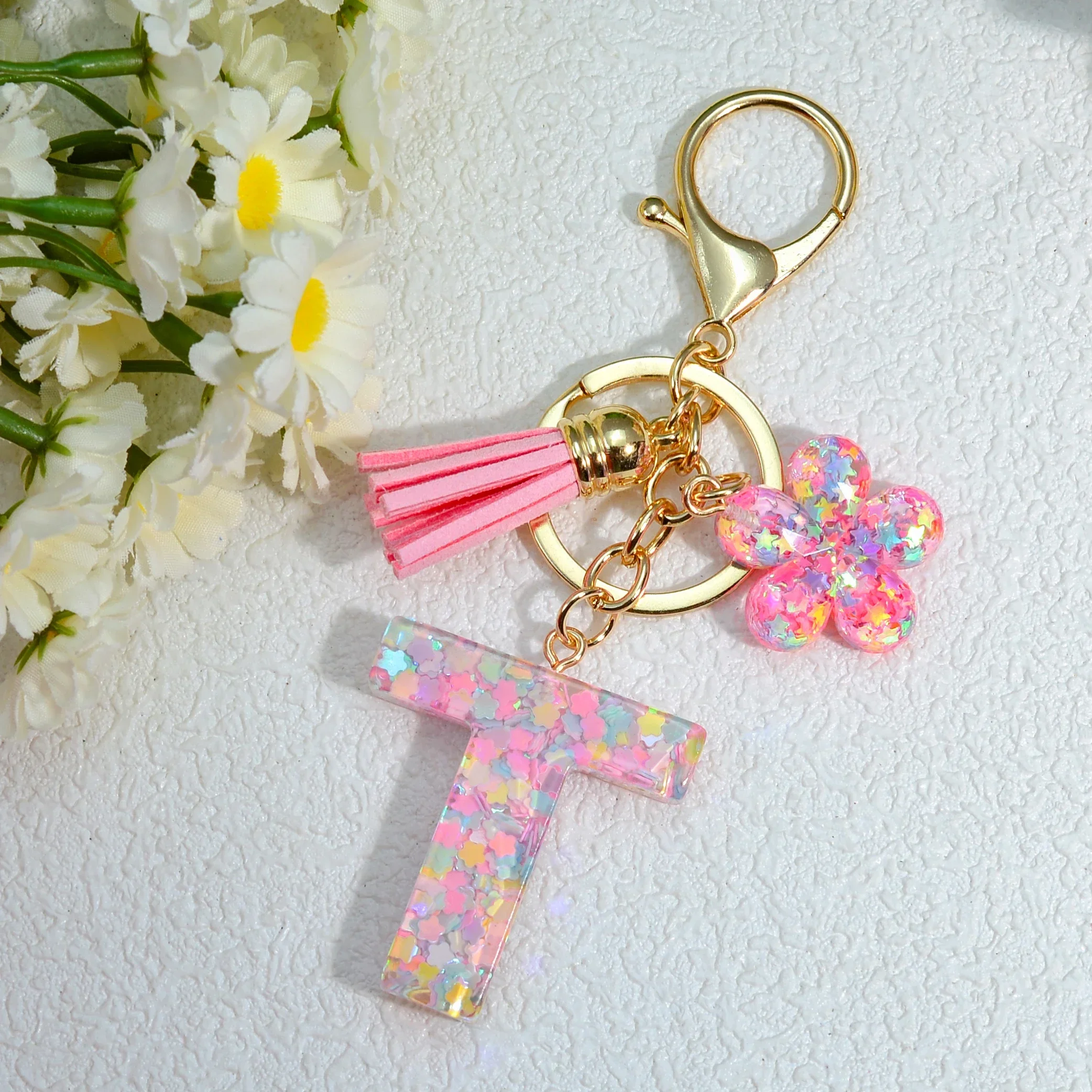 Holographic Initial Keychain for Women 10 Holographic Initial Keychain for Women - Image 10