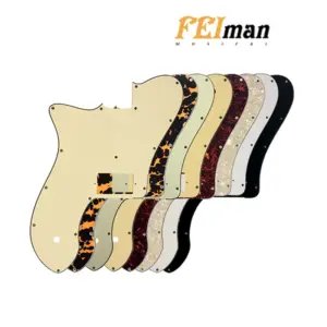 Left-Handed Black Tortoise Telecaster Pickguard for Fender '72