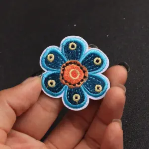 Blue Flower Patch Set of Five Patches