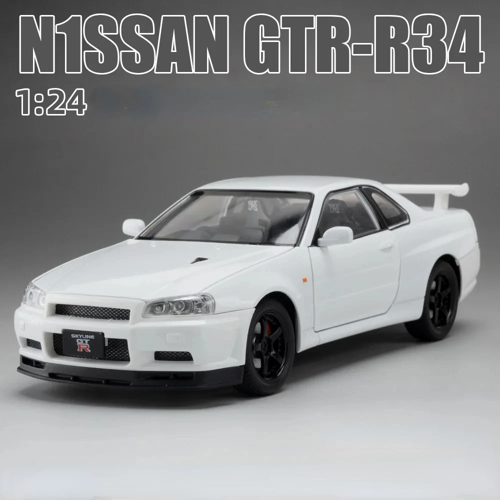 Nissan Skyline GTR R34 Diecast Model 1:24 Blue 7 Nissan Skyline GTR R34 Diecast Model 1:24 Blue - Image 7