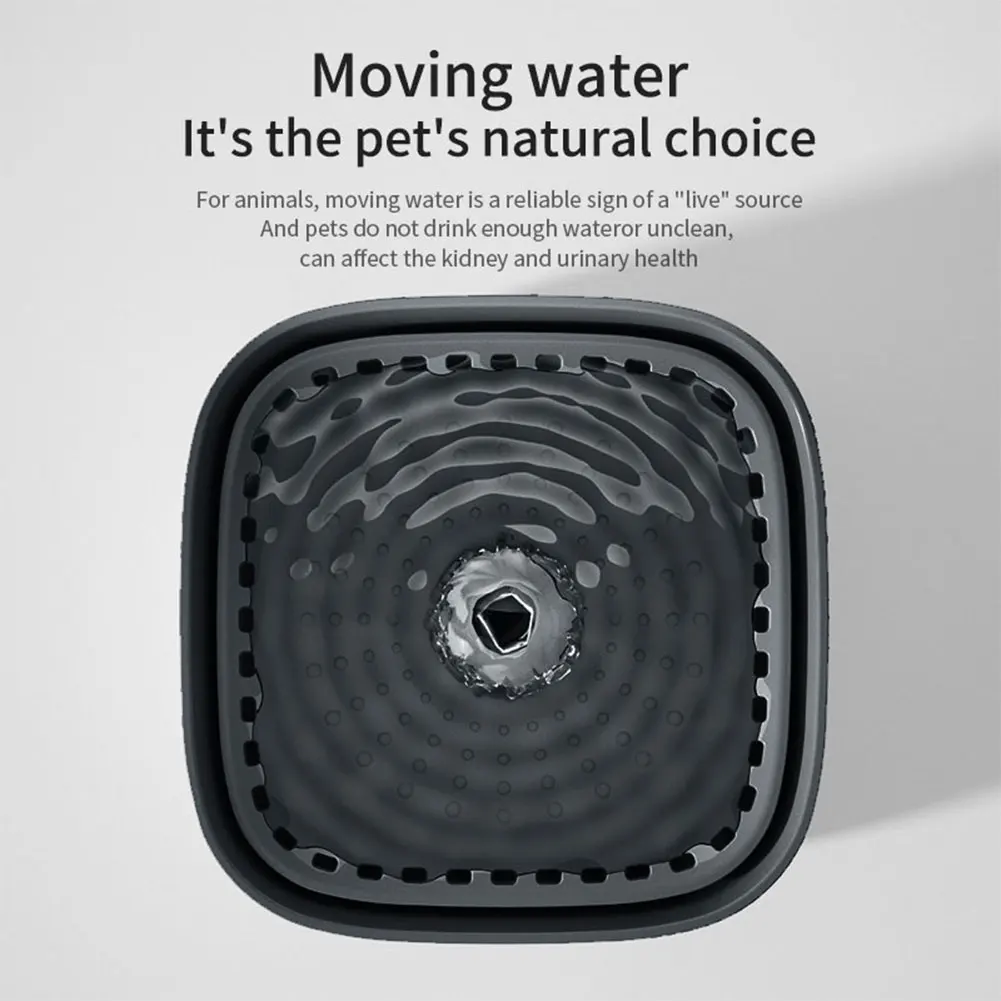 Modern Black Pet Water Fountain 3L 2 Modern Black Pet Water Fountain 3L - Image 2