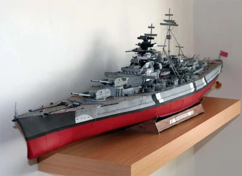 WWII German Battleship Paper Model 1/280 3 WWII German Battleship Paper Model 1/280 - Image 3