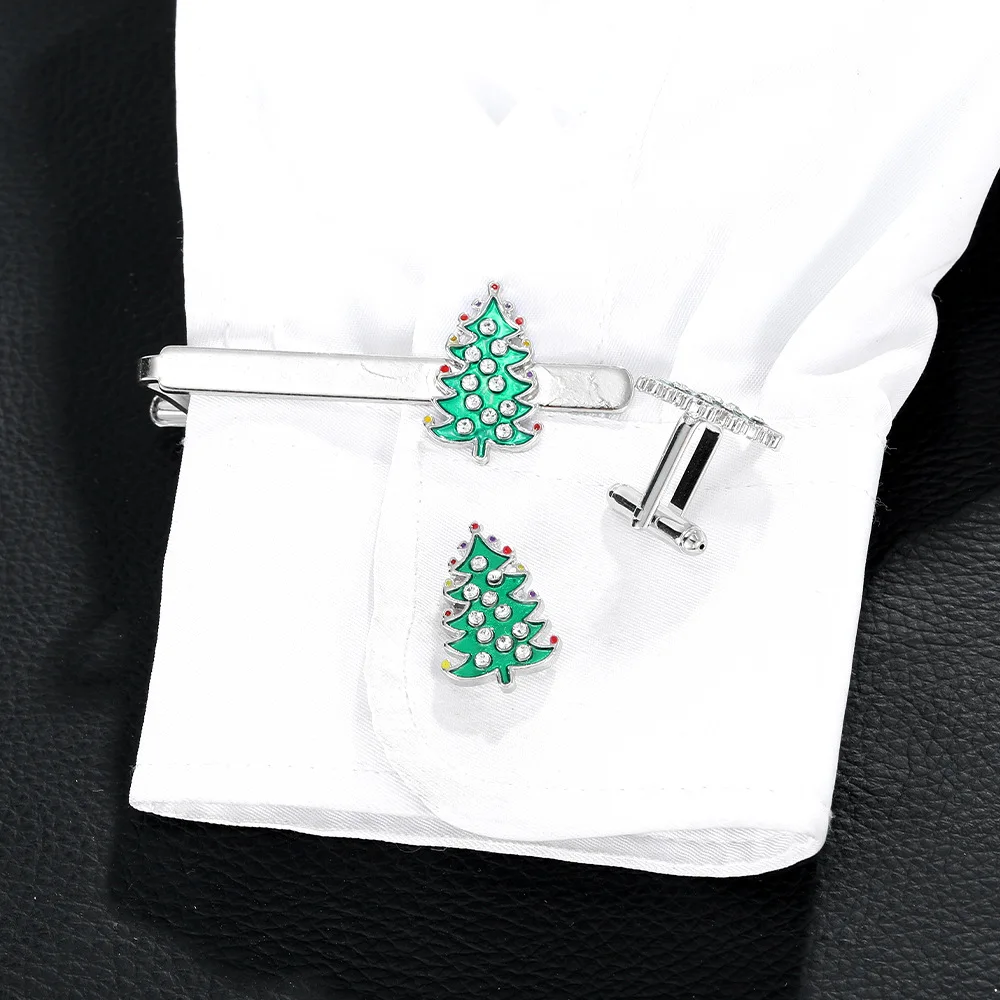 Festive Christmas Cufflinks & Tie Clip Set 2 Festive Christmas Cufflinks & Tie Clip Set - Image 2