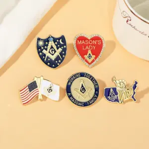 Masonic Badge Alloy with Patriotic Symbols 14 Seafb86380436428596d148ae9dacb4847