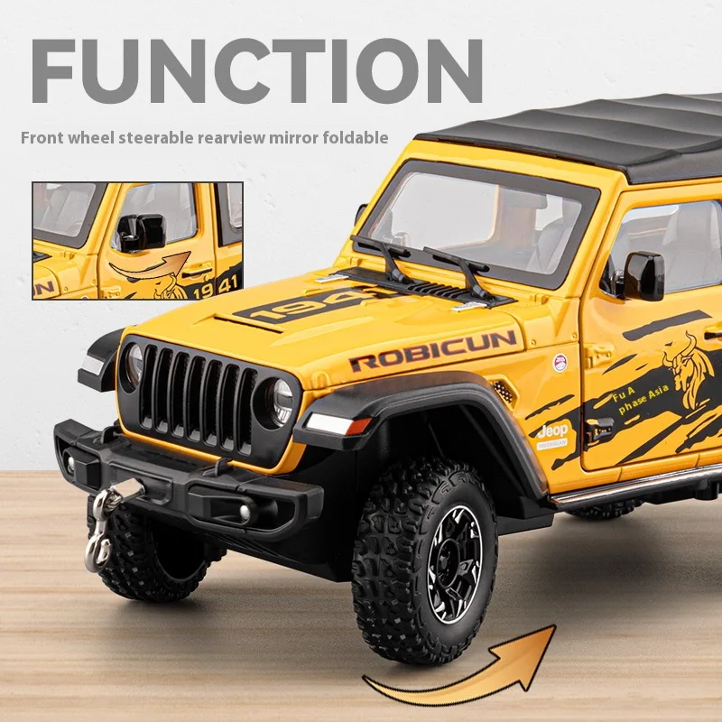Vibrant Yellow 1:24 Diecast Jeep Model by CCA 5 Vibrant Yellow 1:24 Diecast Jeep Model by CCA - Image 5