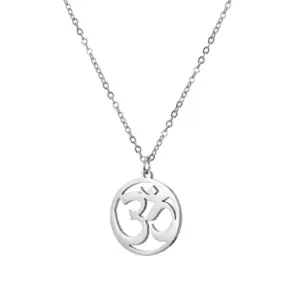 Stainless Steel OM Yoga Pendant Necklace 15 Seb12ac3d7c2647909ee3f38012a9cd9fh
