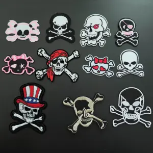 Punk Skull Embroidery Iron-On Patch