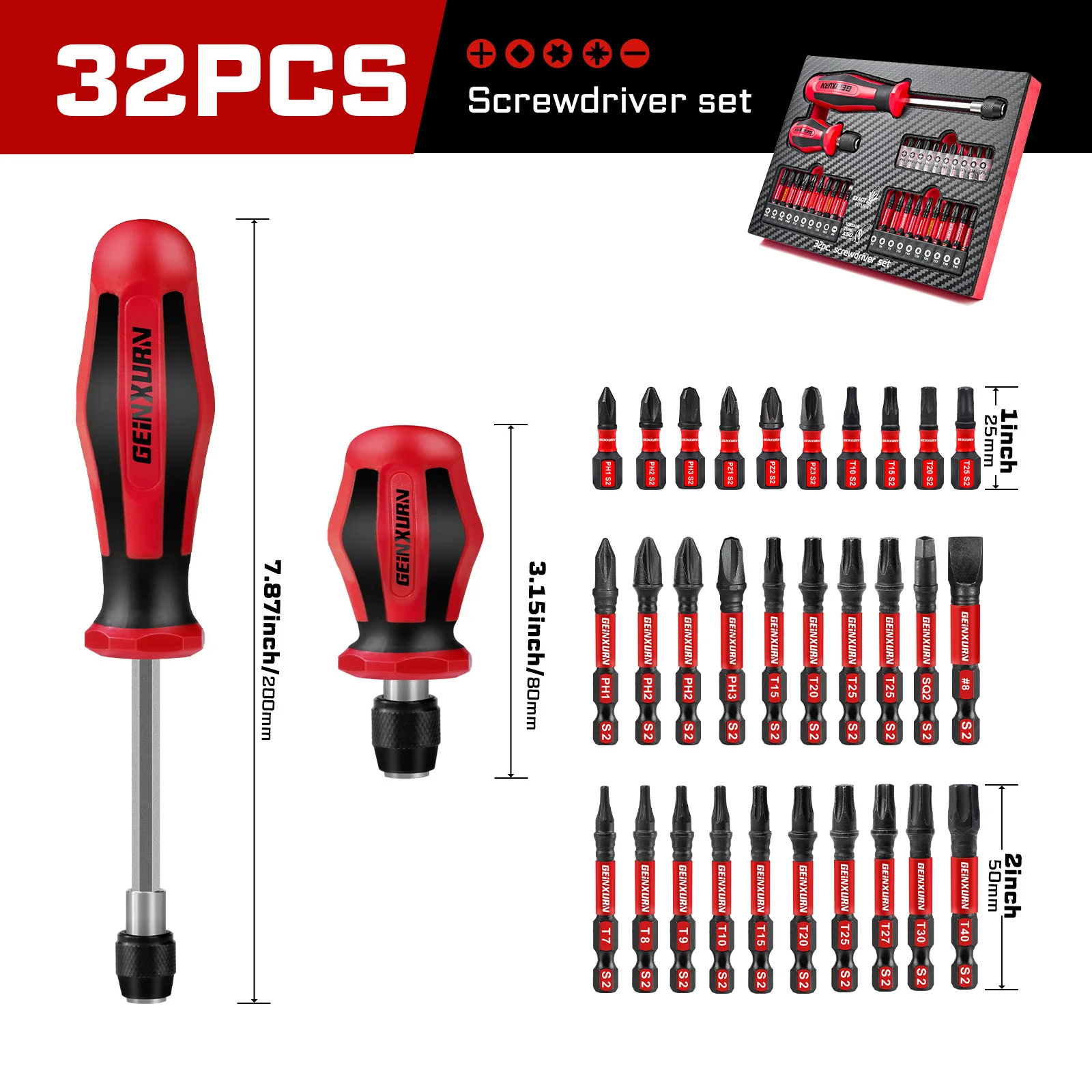 32-Piece Magnetic Screwdriver Set with S2 Bits 7 32-Piece Magnetic Screwdriver Set with S2 Bits - Image 7