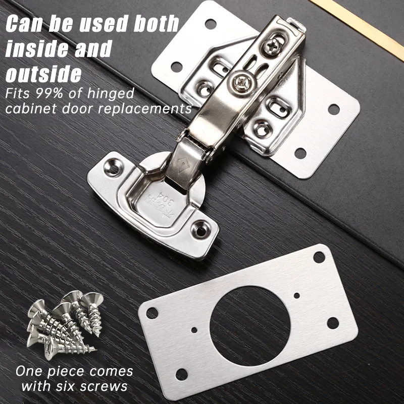 Stainless Steel Cabinet Hinge Repair Plates Set 4 Stainless Steel Cabinet Hinge Repair Plates Set - Image 4