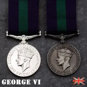 Vintage George VI Ribbon Medal for Service