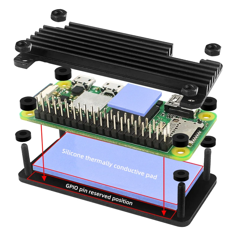 Aluminum Cooler Case for Raspberry Pi Zero 2 Aluminum Cooler Case for Raspberry Pi Zero - Image 2