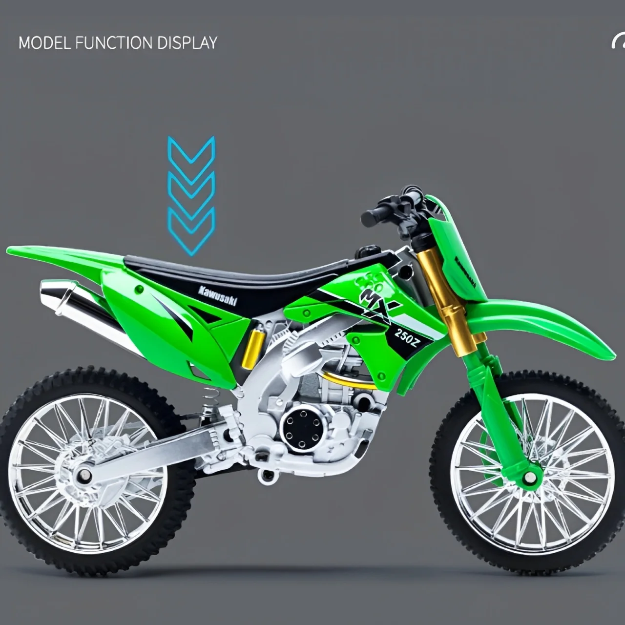 1:10 Scale KX450 Alloy Off-Road Motorcycle Model 6 1:10 Scale KX450 Alloy Off-Road Motorcycle Model - Image 6