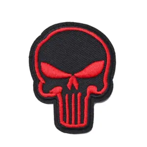 Punk Red Skull Iron-On Embroidered Patch 8 Sec985663c70843b295f1006344ece392u