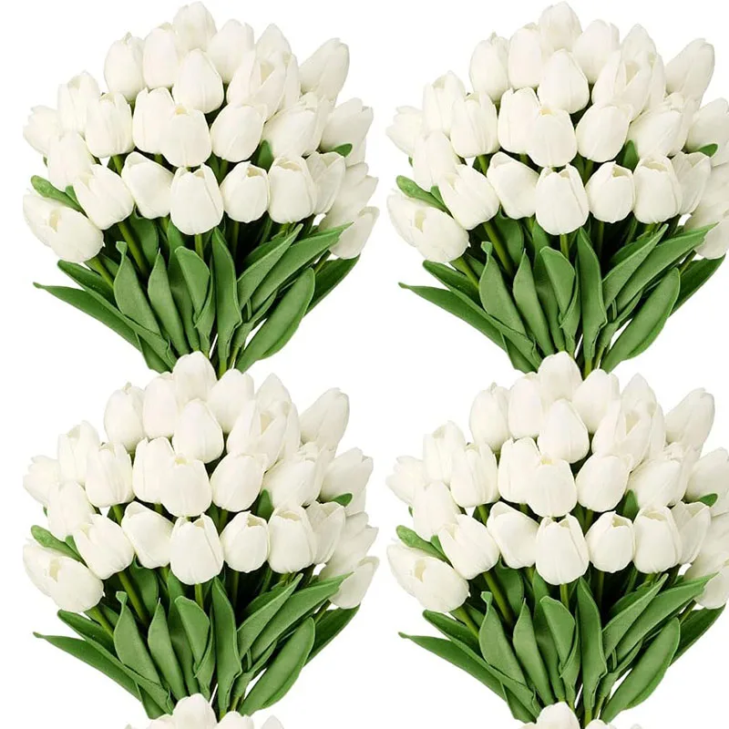 White Artificial Tulip Bouquet for Decor 7 White Artificial Tulip Bouquet for Decor - Image 7