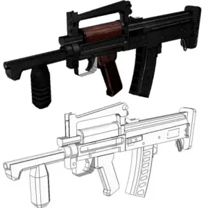 120cm Realistic Paper Groza Submachine Model 6 Sed15258ea1ef4a51bfae3d2f699d77b1K